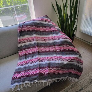 Handwoven Sarape Blanket, Camping Blanket, Breathable Blanket, Baja Blanket