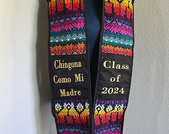 NOT CUSTOMIZABLE -  Chingona Como mi Madre Graduation Sash, Graduation Scarf, Class of 2024 Graduation Swag