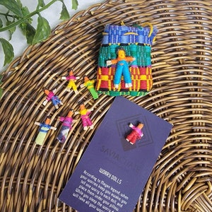 Worry Dolls Pouch Worry Dolls  bag Worry Dolls package Guatemalan Dolls