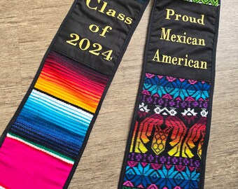 NOT CUSTOMIZABLE, Proud Mexican Sash, Latin Graduation 2024 SASH, Class of 2024 Stole, Mexican American Graduation Sash 2024