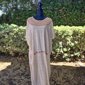 Ceremonial Huipil from Cobán, Guatemala | Handwoven Traditional Blouse | Beige Rococo Embroidery | Boho Wedding or Beach Ceremony Outfit