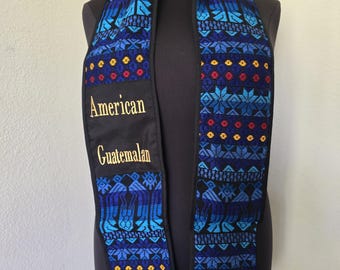 Blaue GUATEMALAN-Abschluss-Schärpe-Guatemalanische Abschluss-Schal