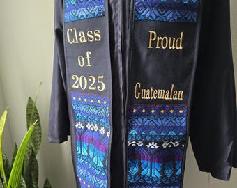 PROUD GUATEMALAN Graduation Sash, Multicolor Mayan Sash, Guatemalan Graduation Ribbon, Guatemalan Graduation Scarf