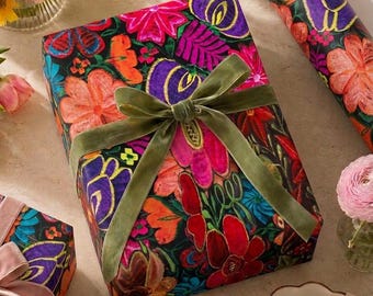 Guatemalan Wrapping Paper, Mayan Textile Paper, Floral Paper, Ethnic Motif Paper