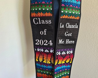 NOT CUSTOMIZABLE -  La Chancla Got Me Here Graduation Sash, Handwoven Sash, Latin Graduation Stole, Class of 2024 Graduate Gift