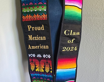 NOT CUSTOMIZABLE, Mexican American Sash, Latin Graduation 2024 SASH, Class of 2024 Stole, Proud Mexican Graduation Sash 2024