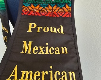 NOT CUSTOMIZABLE, Proud Mexican American Sash, Latin Graduation 2024 SASH, Class of 2024 Stole, Latin Graduation Sash 2024