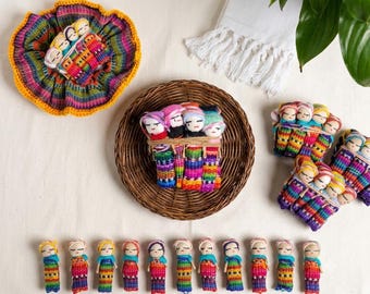 Set of 12 Guatemalan Worry Dolls: Anxiety Relief Art