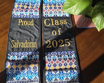 PROUD SALVADORAN Graduation Sash, Central American Sash, Proud Salvadoran Sash, Class of 2025 El Salvador -Not customizable