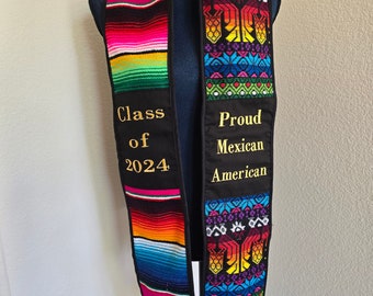 NOT CUSTOMIZABLE, Proud Mexican American Sash, Latin Graduation 2024 SASH, Class of 2024 Stole, Latin Graduation Sash 2024