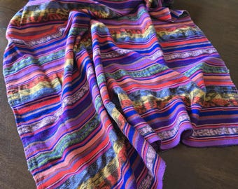 Vintage Guatemalan Fabric, Vintage Multicolor Guatemalan Cotton Fabric, Indigenous Corte