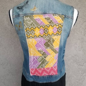 Denim vest jasje Upcycled denim vest Jean vest Recicled Upcycled jas