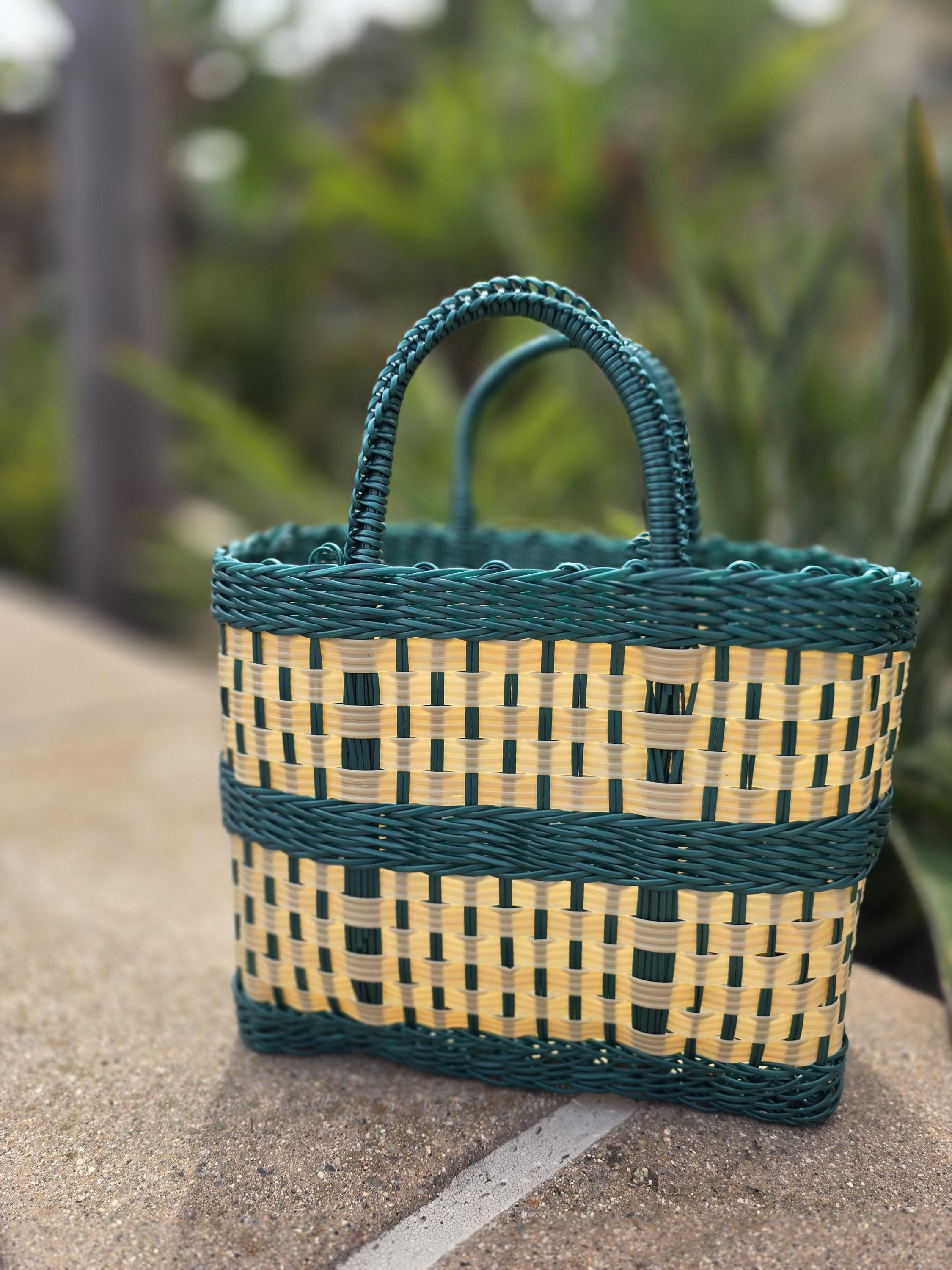 Mexican Plastic Woven Basket - Etsy