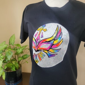 Lucha Libre T-shirt, Luchador Mask Tee, Mexican Wrestling T-shirt, Luchador Black T-shirt