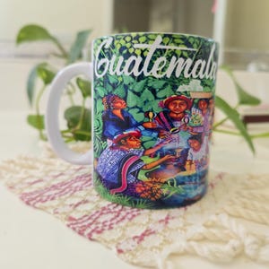 Chapin Mug, Ceramic Guatemalan Coffee Mug, Cultural Heritage of Guatemala Mug