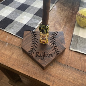 Personalize Softball/Baseball Ring Display- Baseball, trophy display