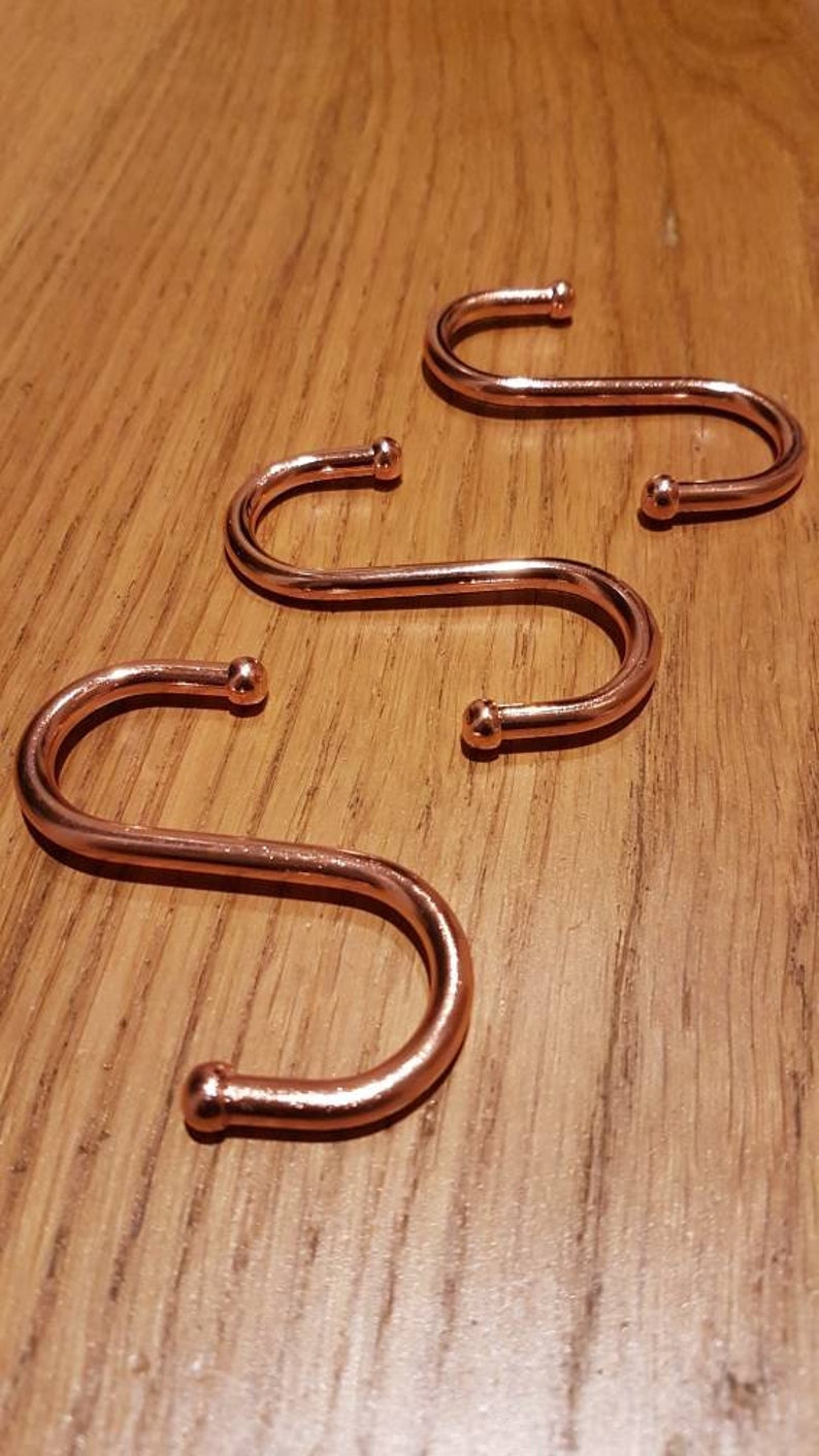 Copper S Hook Ball end double ended hook Etsy