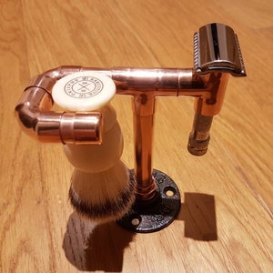 Copper Shaving Display and storage stand - Razor holder - Shaving brush stand - Choice of 2 sizes
