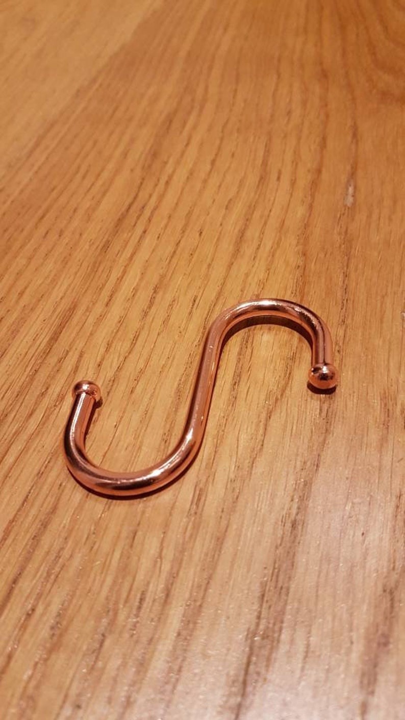 Copper S Hook Ball end double ended hook Etsy