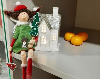 Interior Doll Crochet Tilda, Christmas decoration toys, New Year gift