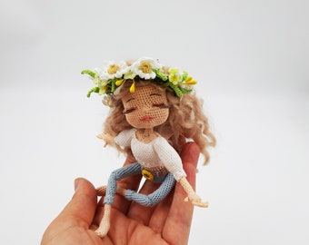 Miniatur häkeln Rahmen Puppe, Sammlerstück Spielzeug nicht zum spielen