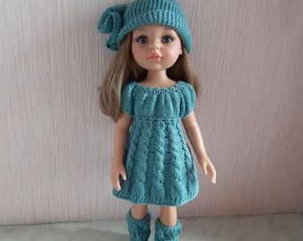Outfit for Paola Reina, Knitted Dolls clothes, doll 13 in