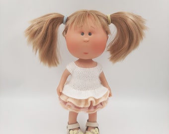 Kleid für Mia Nines d'Onil, Puppe 32 cm, Strickpuppenkleidung