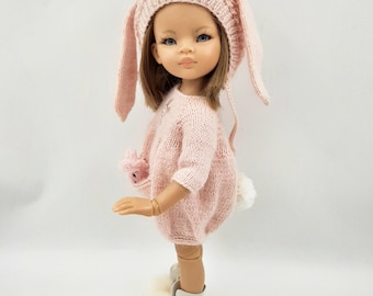 Oster Outfit für Paola Reina, Strickpuppenkleidung, 33 cm Puppe