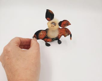 Miniatur-Vampir-Fledermaus, Fledermaus, Miniatur-Skulptur aus Wolle, Sammlerstück, Halloween-Dekoration