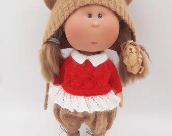 Outfit für Mia Nines d'Onil, Puppe 32 cm , Strickpuppenkleidung