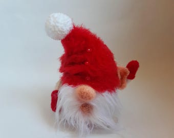 Christmas Crochet gnome, Santa Amigurumi, Crochet elf, New Year decor