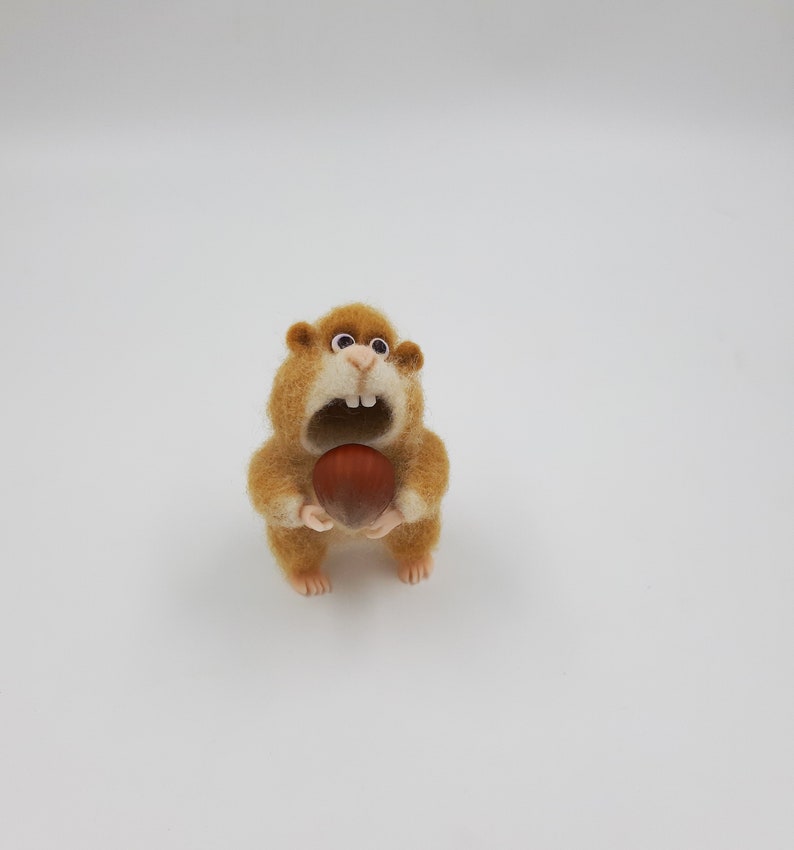collectible Needle Felted hamster artist wool miniature felt animal wool sculpture felted toy felted orange hamster