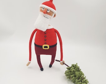 Gehäkelte Santa Puppe, Weihnachtsdekoration, Amigurumi, Neujahrsgeschenk, Rahmenspielzeug nicht zum Spielen