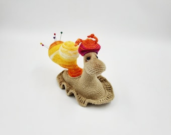 Gehäkelte Schnecke Amigurumi, Nadelkissen