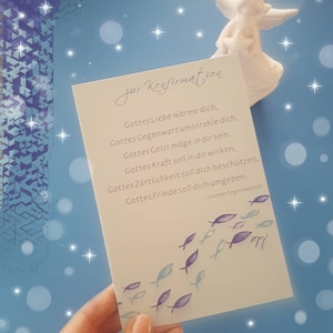 Tarjeta de confirmación, regalo de confirmación, tarjeta de confirmación, tamaño B6, impresión de alta calidad, texto en alemán, con sobre, listo para enviar.