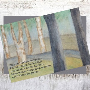 Despedida, luto, pésame, tarjeta de despedida, tarjeta de pésame, tamaño. 17x 12 cm aproximadamente, con sobre a juego, tamaño. B6, texto en alemán. Listo para enviar.