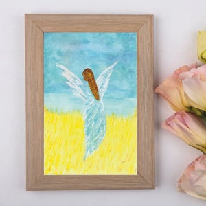 Engelbild, Engel 6,  Engel Bild, Aquarellmalerei, Poster, Print A4, ca. 30x20 cm. Auf Bestellung