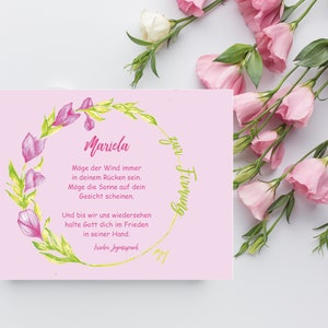 Tarjeta de confirmación personalizada, tarjeta plegable personalizable para confirmación, impresión de alta calidad, tamaño. B6, texto alemán. Listo para enviar.