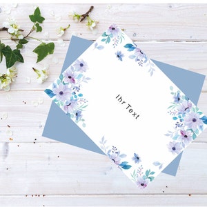 Tarjeta de felicitación personalizada, cumpleaños, boda, jubilación, etc. Flores de acuarela, con tus propios textos, únicas, tamaño B6 con sobre