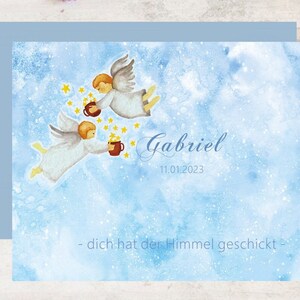 Tarjeta para nacimiento, bautizo, felicitación de nacimiento, un ángel para ti, niño, niña, tarjeta de felicitación personalizable para nacimiento, Un ángel para ti, tamaño. B6