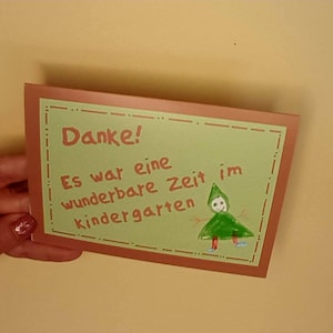 Kindergarten Abschied, Geschenk Erzieherin, Karte Gr. ca. 10x14 cm. + passende Umschlag, hochwertige Druck, Versandfertig.