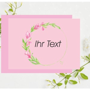 Tarjeta de felicitación personalizable, cumpleaños, boda, jubilación, etc. Flores en acuarela, con tus propios textos, única, tamaño B6 con sobre