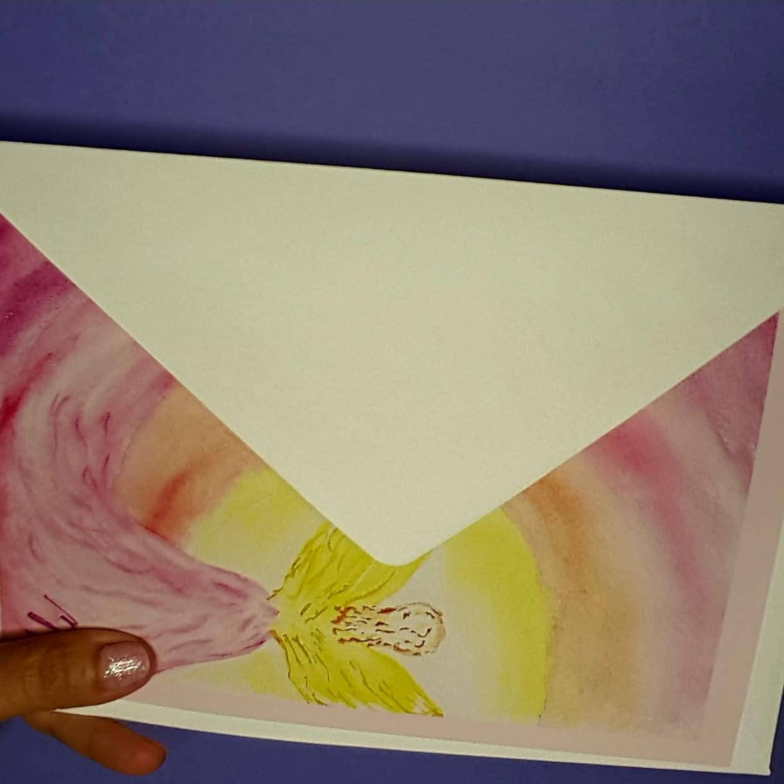 angel card angel picture greeting card xl size approx 14