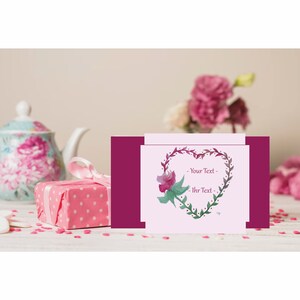 tarjeta de felicitación personalizada, cumpleaños, boda, San Valentín, flores de acuarela, con tus propios textos, tamaño. aprox. 18 x 13 cm con sobre