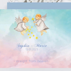Tarjeta de nacimiento, tarjeta de nacimiento personalizada, bautismo, saludo de nacimiento, niño, niña, texto en inglés, tamaño. B6. Ordenar