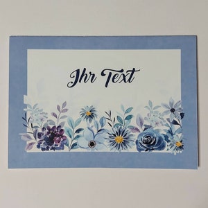 personalisierbare  Glückwunschkarte, Geburtstag, Hochzeit, Ruhestand, usw. Aquarellblumen, mit Ihre eigene Texte, Unikat, Gr B6 mit Umschlag
