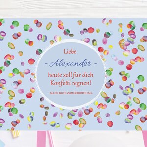 Tarjeta de cumpleaños personalizada, tarjeta plegable, personalizable con tamaño de nombre. aprox. B6, aprox. 17 x 12 cm, con sobre. Hecho a pedido.
