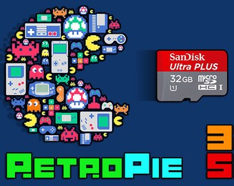 Raspberry Pi 3B / 3B+ 32GB microSD RetroPie | Loaded NES, Snes, N64, Genesis, MAME, Arcade, Game Boy, Gb Color Gameboy Advance +More!