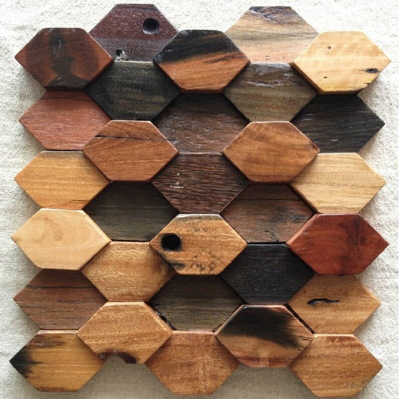 Natural Wood Mosaic Tile NWMT052 Hexagon Shaped Wood Mosaic Etsy