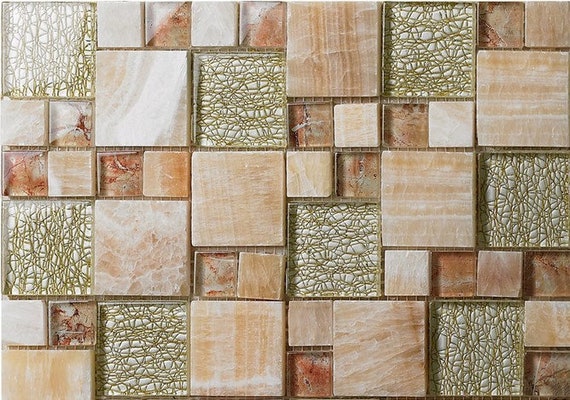 Yellow Stone Glass Mosaic Tile Kitchen Backsplash Sgmt051 Glass Mosaic Tile Kitchen Backsplash